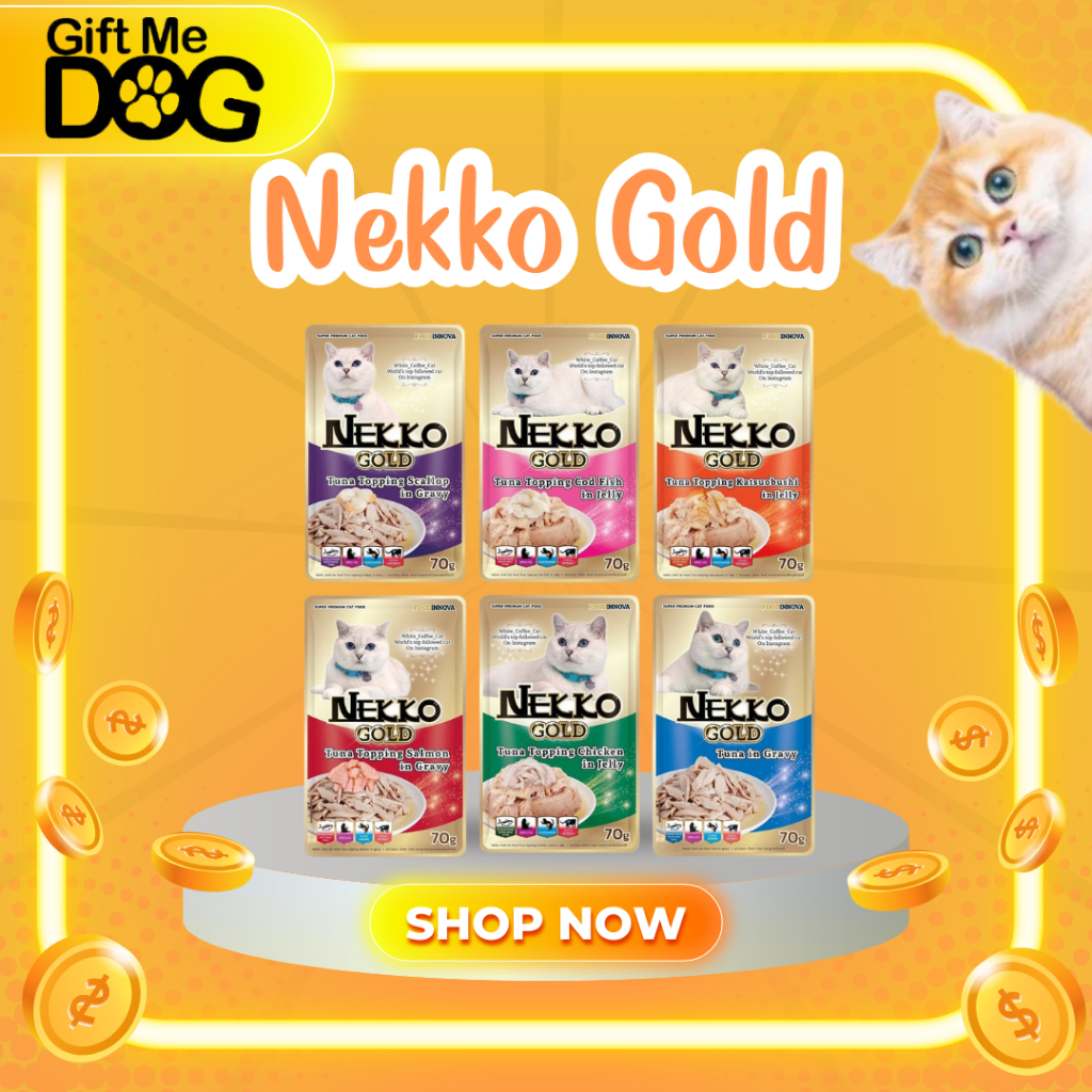 ยกโหล อาหารเปียกแมว Nekko Gold ผลิตจากปลาเนื้อขาว Human Grade ขนาด 70 X12g