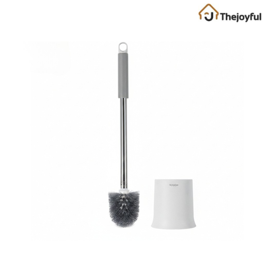 Thejoyful แปรงขัดโถสุขภัณฑ์ ที่ขัดส้วม แปรงขัดห้องน้ำพร้อมที่เก็บ ดีไซน์มินิมอล ด้ามจับนุ่มถนัดมือ