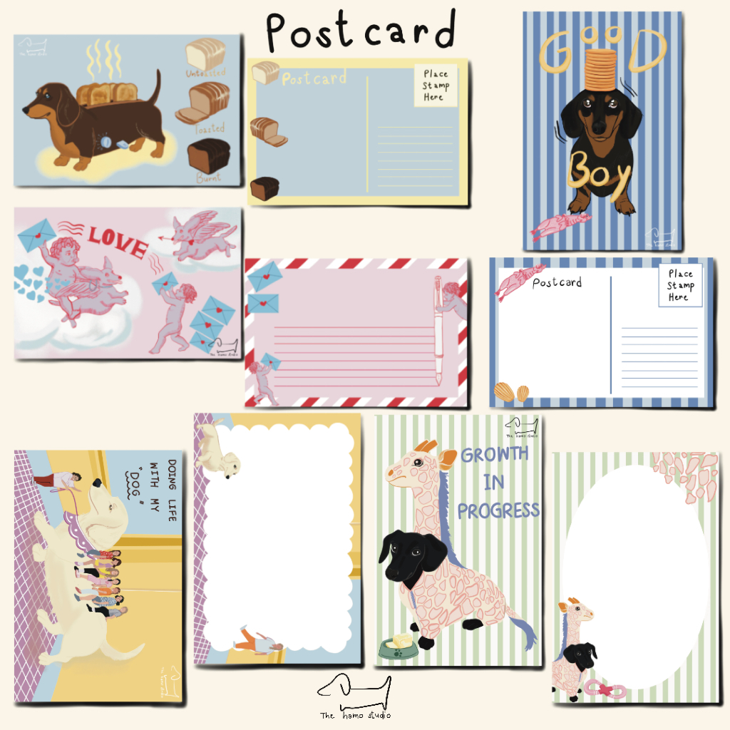 postcard dachshund lover ขนาด 4x6 นิ้ว | the hamo studio
