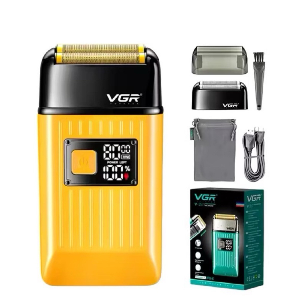 VGR vgr357 เครื่องโกนหนวดไฟฟ้า เครื่องโกนหนวดโกนเครา ปรับความแรงได้ 8000RPM(รอบ) มีจอบอกสถานะแบต