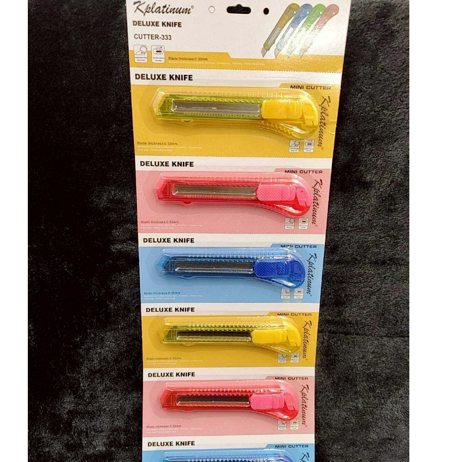แพ็ค 6 ชิ้น (333) มีดคัตเตอร์คละสี ขนาดกลาง 45องศา 9 มม.