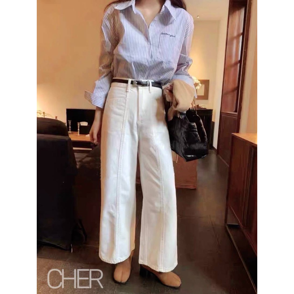 1726กางเกงขายาวDenim Soft Touchทรงกึ่งมินิมอล💕