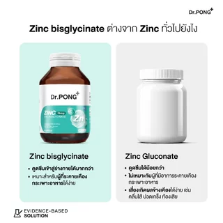 [ช้อปครบ รับฟรี] Dr.PONG Zinc Bisglycinate ซิงค์ บิสกลีซิเนต 15มก ดูดซึมดี ช่วยเสริมภูมิ คุมมัน ลดสิว ดูแลผิว ลดผมร่วง