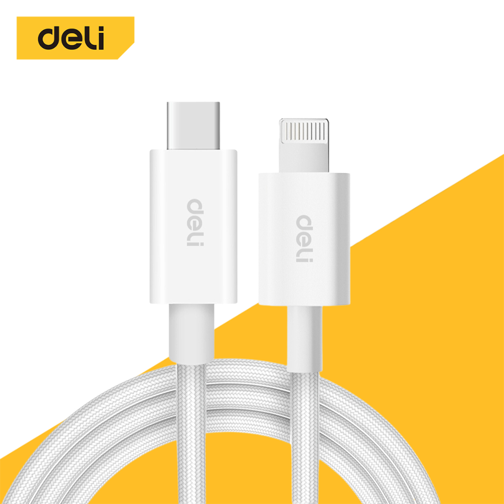 Deli สายชาร์จ ชาร์จเร็ว Type C / USB A / Lightning สายถัก สำหรับโทรศัพท์ทุกรุ่น Fast Charging Cable