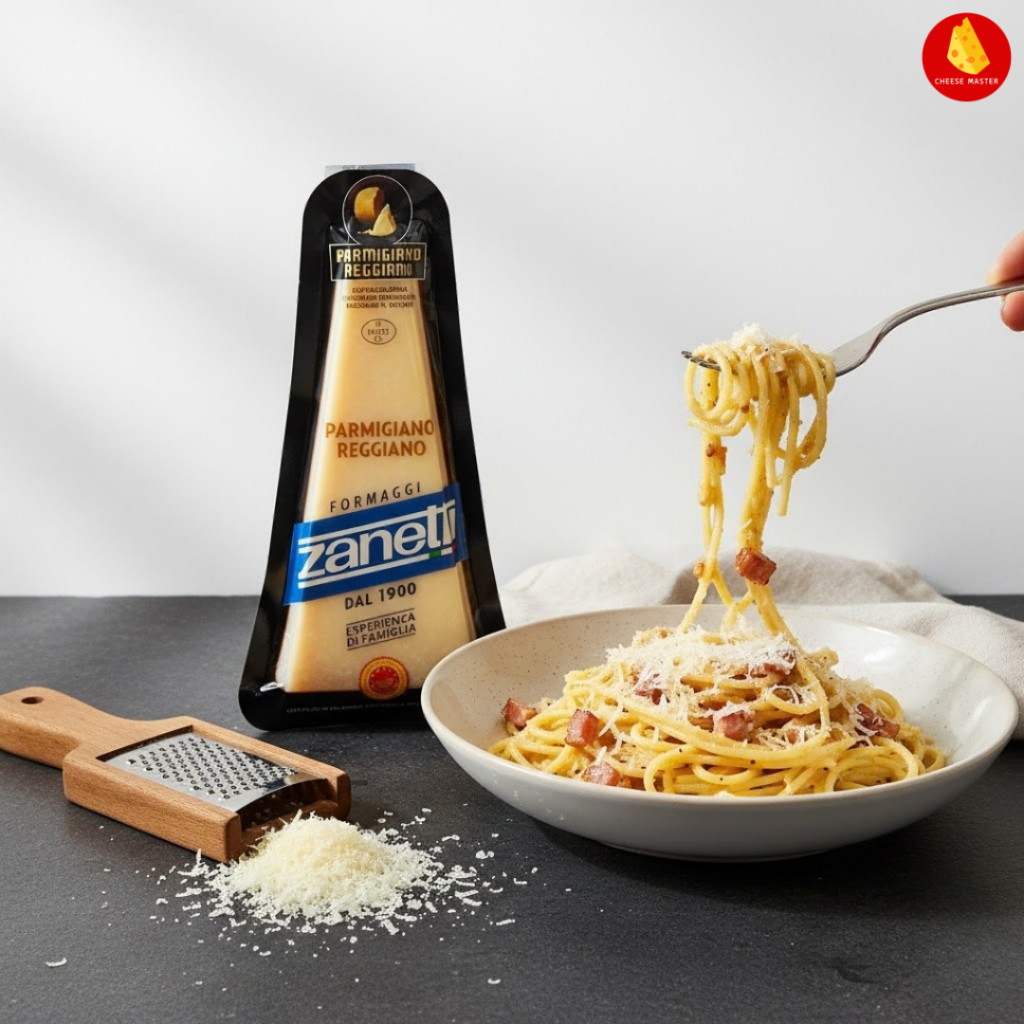 Zanetti Parmigiano Reggiano ชีสพาร์มิเจียโน เรจจิอาโน นำเข้าจากอิตาลี 100% (DOP Standard) ขนาด 200g