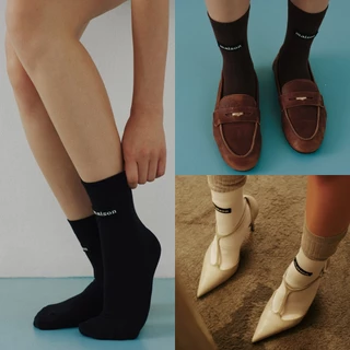 maison KEEPS | Woven Patch Quarter Socks | ถุงเท้า ทอโลโก้ Woven
