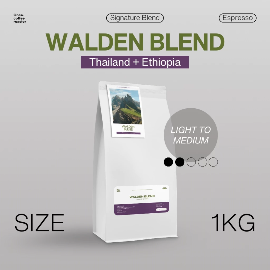 (1kg) เมล็ด Walden Blend 💚💜 Thailand + Ethiopia [Signature Blend] Espresso คั่วอ่อนถึงกลาง