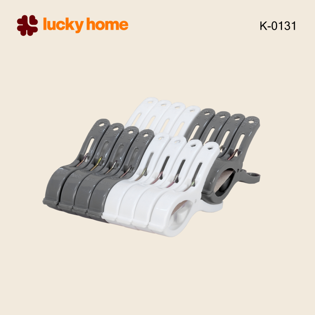 LUCKY HOME กิ๊บหนีบผ้าแพ็ค 16ชิ้น คละสี K-0131S-78/A ขนาด (กว้างxยาว): 2.5 x 8 cm