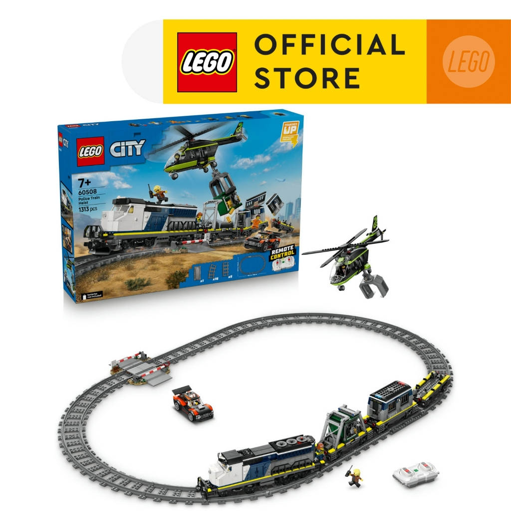 LEGO City 60508 Police Train Heist (1313 Pieces), Building Blocks, Kids Toy