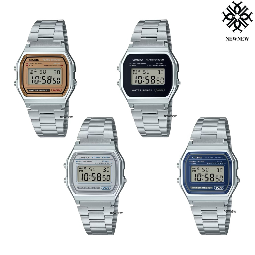 CASIO VINTAGE นาฬิกาข้อมือ A158WEA-1 A158WEA-2 A158WEA-7 A158WEA-9 ของแท้ประกันศูนย์ 1ปี