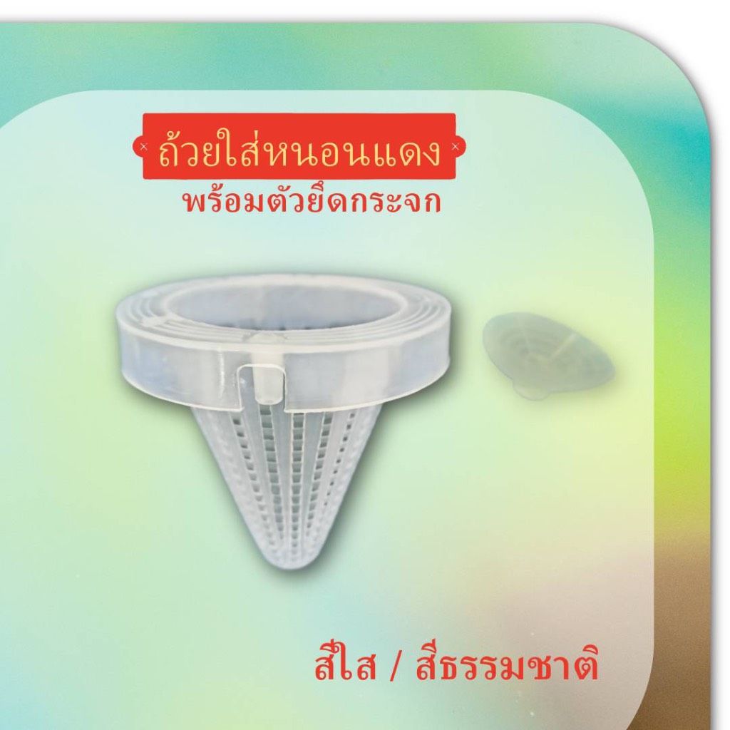 ถ้วยใส่หนอนแดง กรวยพลาสติกใส่หนอนแดง สีใส/สีธรรมชาติ กรวยใส่อาหารปลาสวยงาม ป้องกันน้ำเน่าเสีย จากการกระจายตัวของอาหารปลา