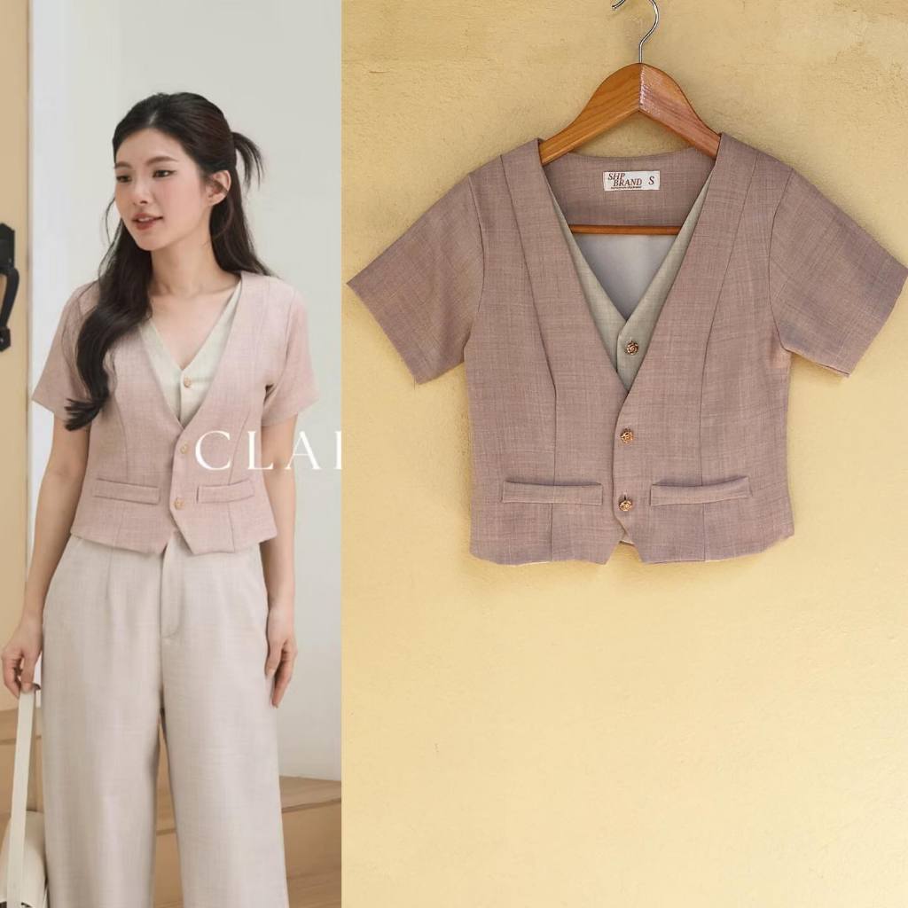 Used very like new เสื้อสีชมพูพาสเทล shpbrand