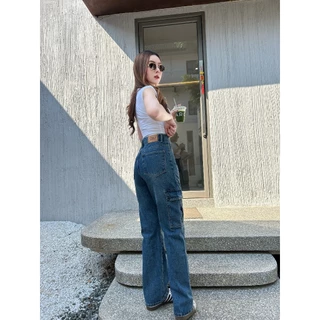 Niyom Jeans : รุ่น B263 กางเกงยีนส์ ทรงกระบอกคาโก้