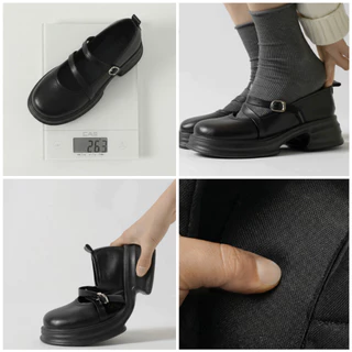 CHAAKAN [นำเข้าเกาหลี 100%] Cheney Mary Jane Loafer โลฟเฟอร์แมรี่เจนเสริมส้นผู้หญิง ส้นหนา 5ซม. ยางยืดซ่อนใน ใส่ทำงาน