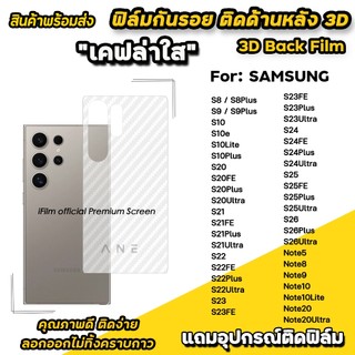 ฟิล์มหลัง เคฟล่า For Samsung S26Ultra S26Plus S25Ultra S25 FE S24Ultra S24Plus S23Ultra S22 Note20 ฟิล์มกันรอย samsung