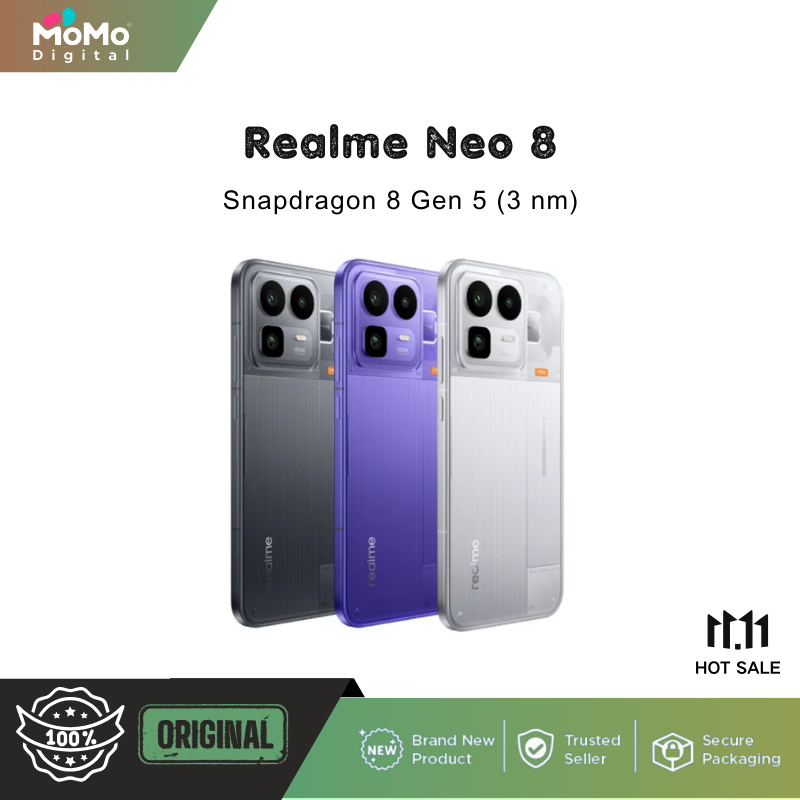 Realme Neo8 Snapdragon 8 Gen 5 (3 nm) 6.78 inches 165Hz 1272 x 2772 pixels 8000 mAh 80W wired