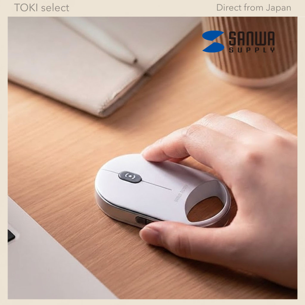 Sanwa Direct Bluetooth Ultra-Compact Wireless Silent Mouse with 5 Buttons and Multi-Pairing