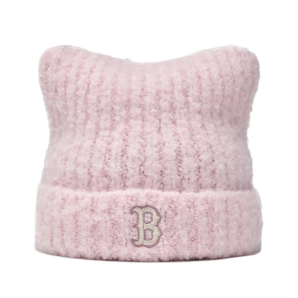 MLB Plush Meowing Beanie Boston Red Sox Pink