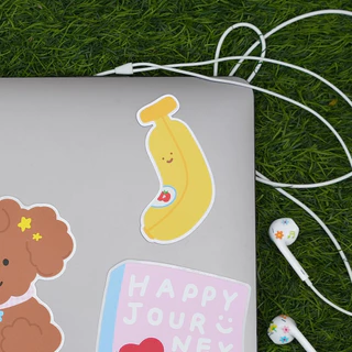 สติ๊กเกอร์แปะ โน๊ตบุ๊ค แมคบุ๊ค ไอแพด อื่น ๆ sticker 7 cm. for laptop macbook ipad 🍌🍎🍀