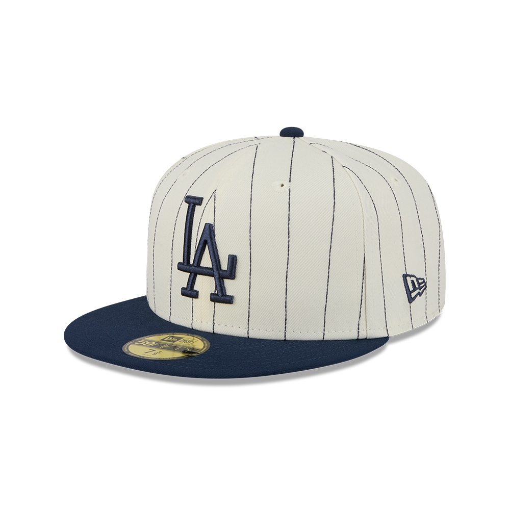 New Era หมวกรุ่น 59FIFTY PACK - STRIPES LOS ANGELES DODGERS COOPERSTOWN 2-TONE GRAPHITE VISOR CHROME