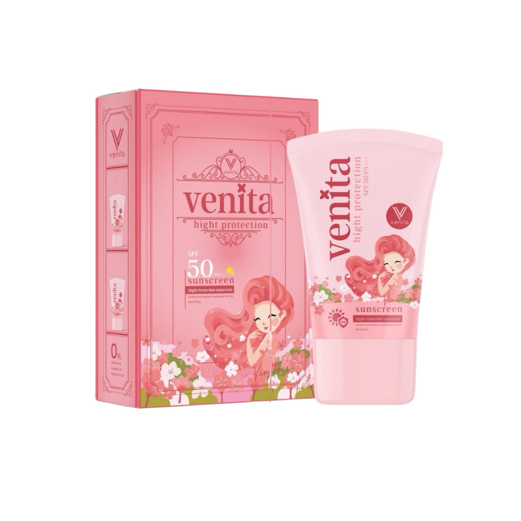 (ตะกร้า10ชิ้น) กันแดดเวนิตา Venita spf 50 pa++++ กันแดดหน้าฉ่ำ กันแดดหนังสือ