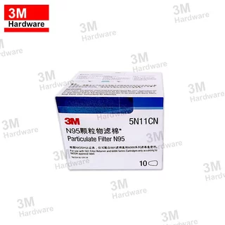 3M 5N11 กล่อง 10 แผ่น แผ่นกรองหน้ากากกันสารเคมี ฝุ่น ละออง แก๊ส (ของแท้ 100%) มาตรฐาน N95