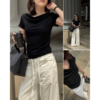 Posy t-shirt เสื้อแขนสั้นคอถ่วง