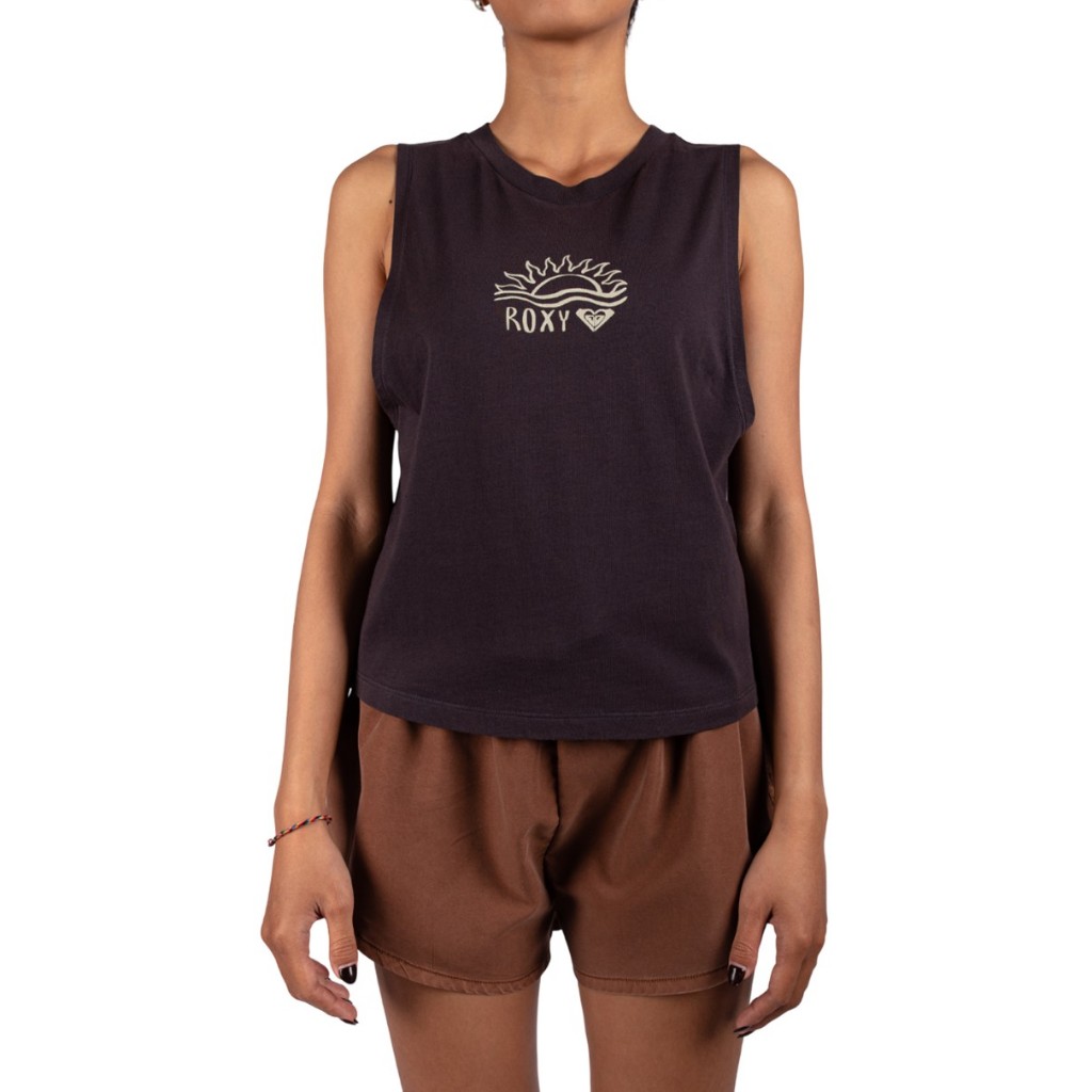 ROXY เสื้อยืดผู้หญิง Womens Summer Days Muscle  Tee-Black 254 URJZT03953-KVJ0