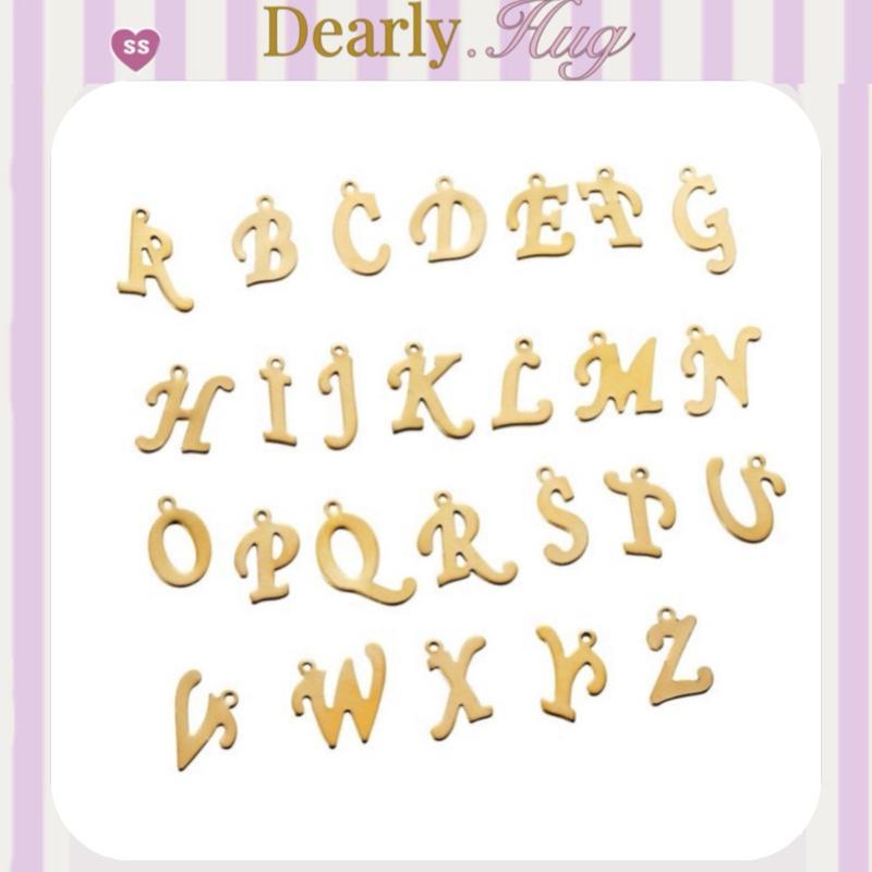 Dearly Hug - Gold Letter stainless A-Z สแตนเลส สีทอง สำหรับตกแต่งเครื่องประดับ