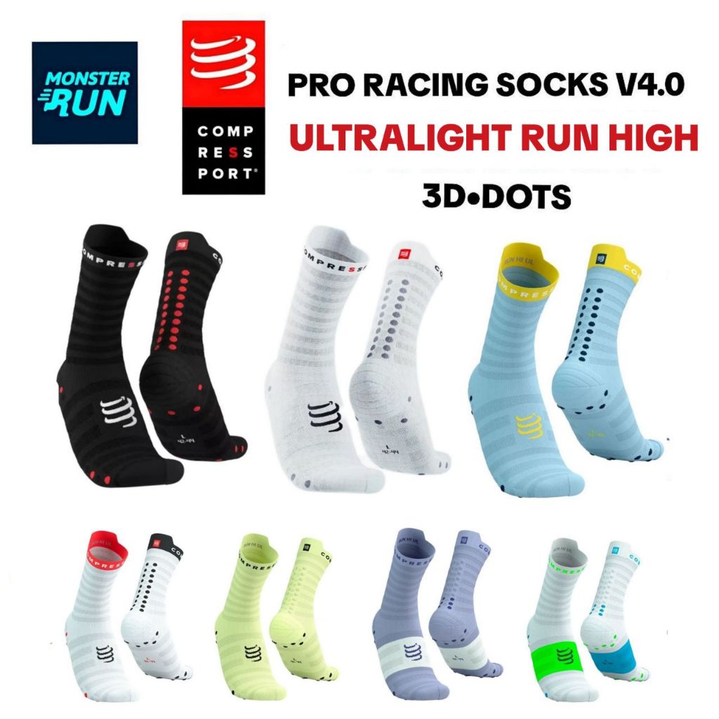 ถุงเท้า Compressport Pro Racing Socks V4.0 Ultralight Run High