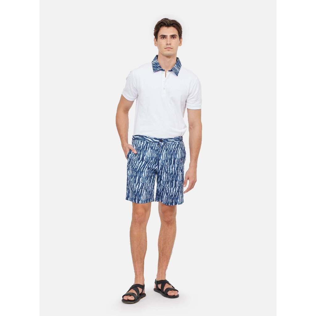 Texture Cotton Linen Collar Short Sleeve Polo Shirt