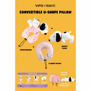 ❤️ของแท้ พร้อมส่ง❤️Snoopy Travel Neck Pillow หมอนรองคอ กลับด…