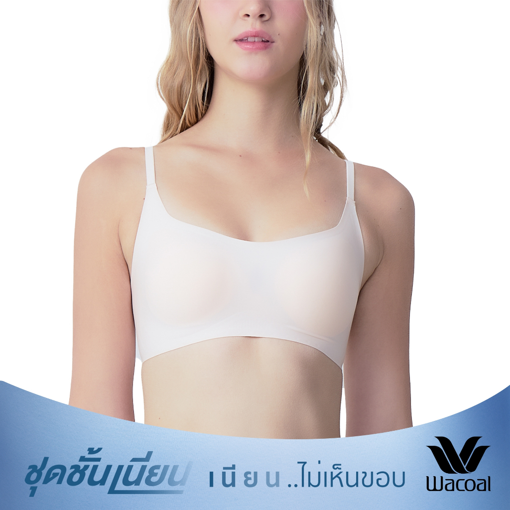 Wacoal Mood ชุดชั้นเนียน บราไร้โครง รุ่น MM1Y23 สีเหลืองไข่ไก่ (CB)