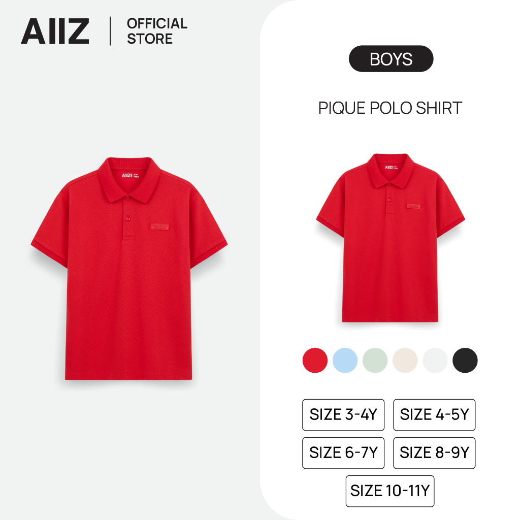 AIIZ เสื้อโปโลเด็กผู้ชายผ้าปิเก้ AIIZ Boy's Pique Polo Shirt