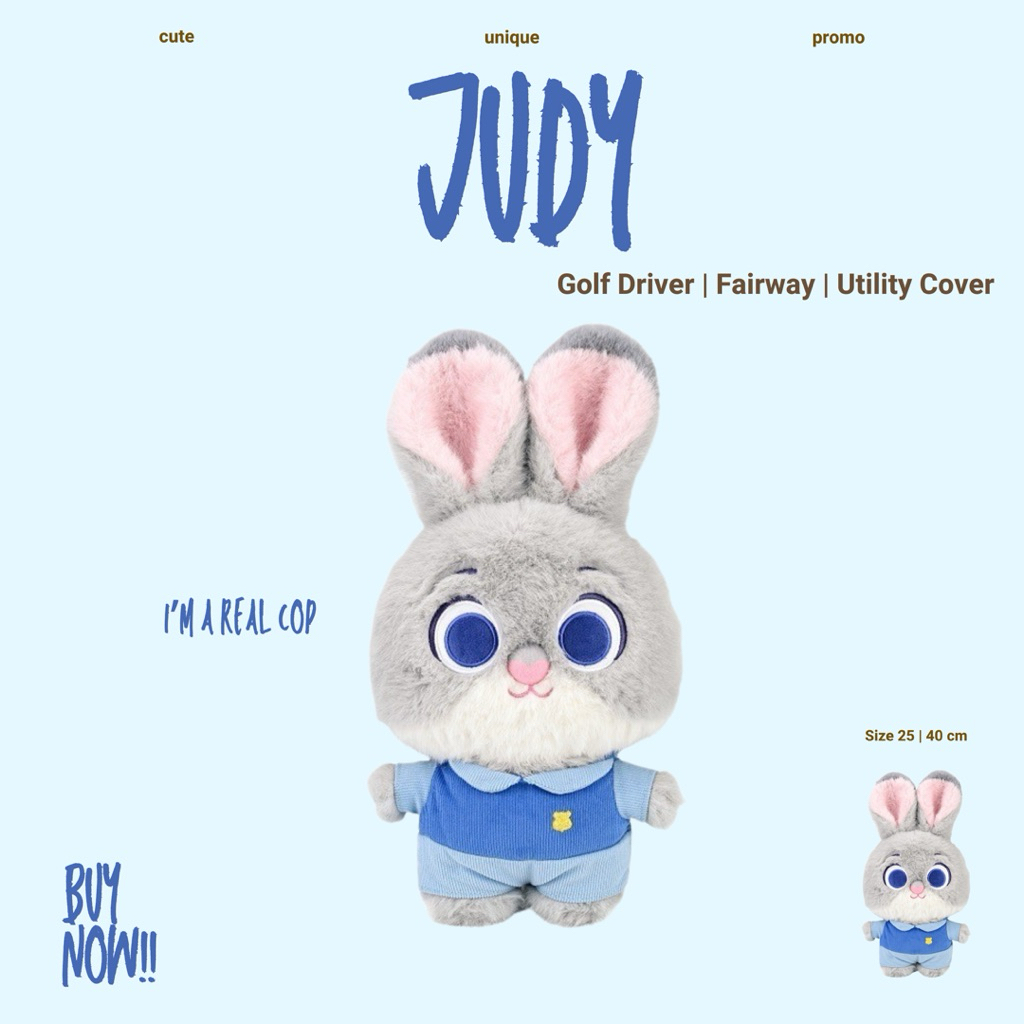 ( พร้อมส่ง ) Zootopia Golf Driver Fairway Utility Cover ซูโทเปีย Nick & Judy ปลอกคลุมไม้กอล์ฟ