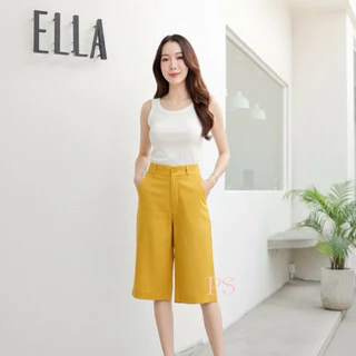กางเกงลินินแท้100%ทรงขาสี่ส่วนแต่งกระเป๋าหลังM-5XL✅