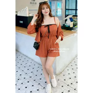 C21ชุดเซตสาวอวบ3ชิ้น งานผ้าท๊อฟฟี่ใส่สบายผ้านิ่ม-น่ารัก