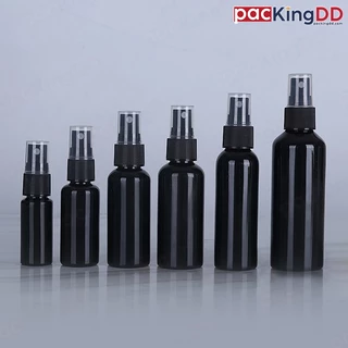 (แพ็ค 10 ชิ้น) ขวดสเปรย์ พลาสติก สีดำ PET หัวสเปรย์สีดำ ฝาใส ขนาด 20-100 ml. #P376B ขวดแบ่ง แบบพกพา ขวดเปล่า
