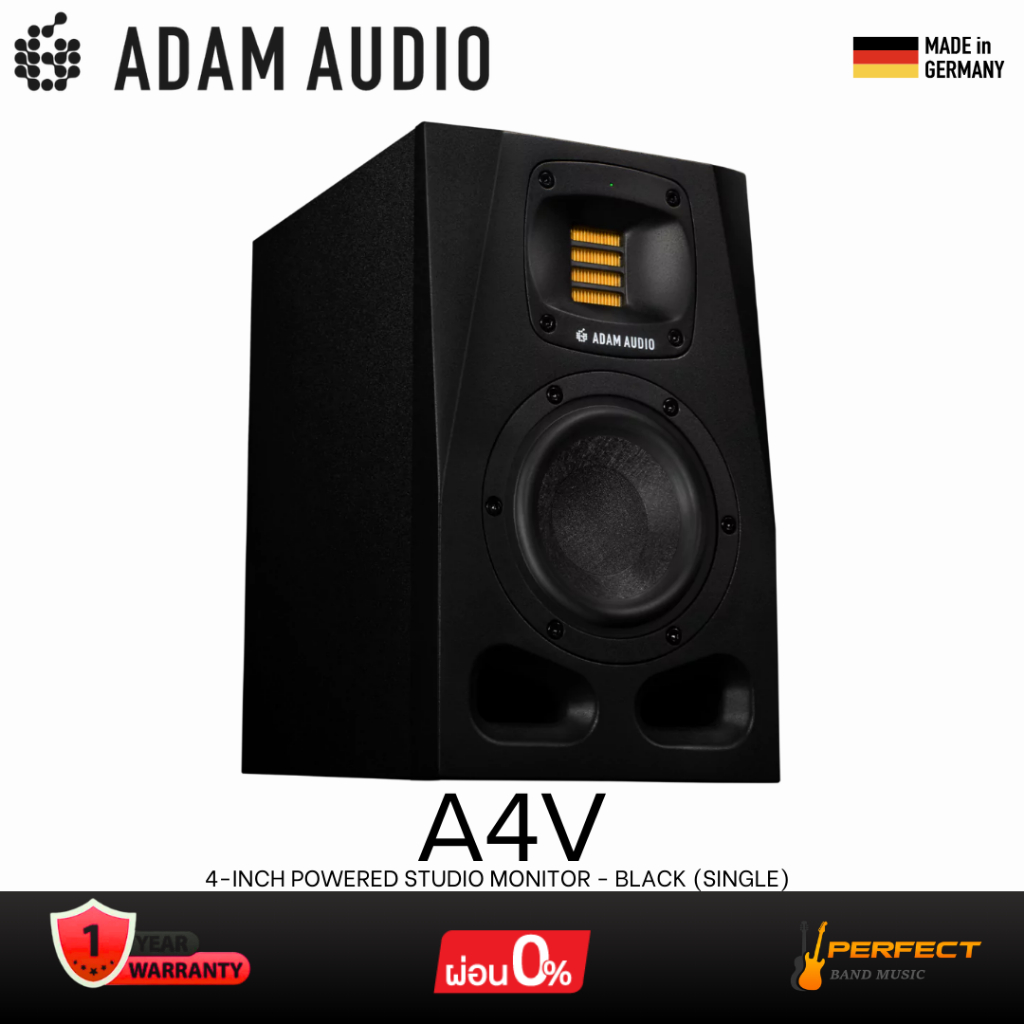 ลำโพงมอนิเตอร์  ADAM Audio A4V 4-inch Powered Studio Monitor - Black (Single) * กรุณาสอบถามก่อนสั่งซ