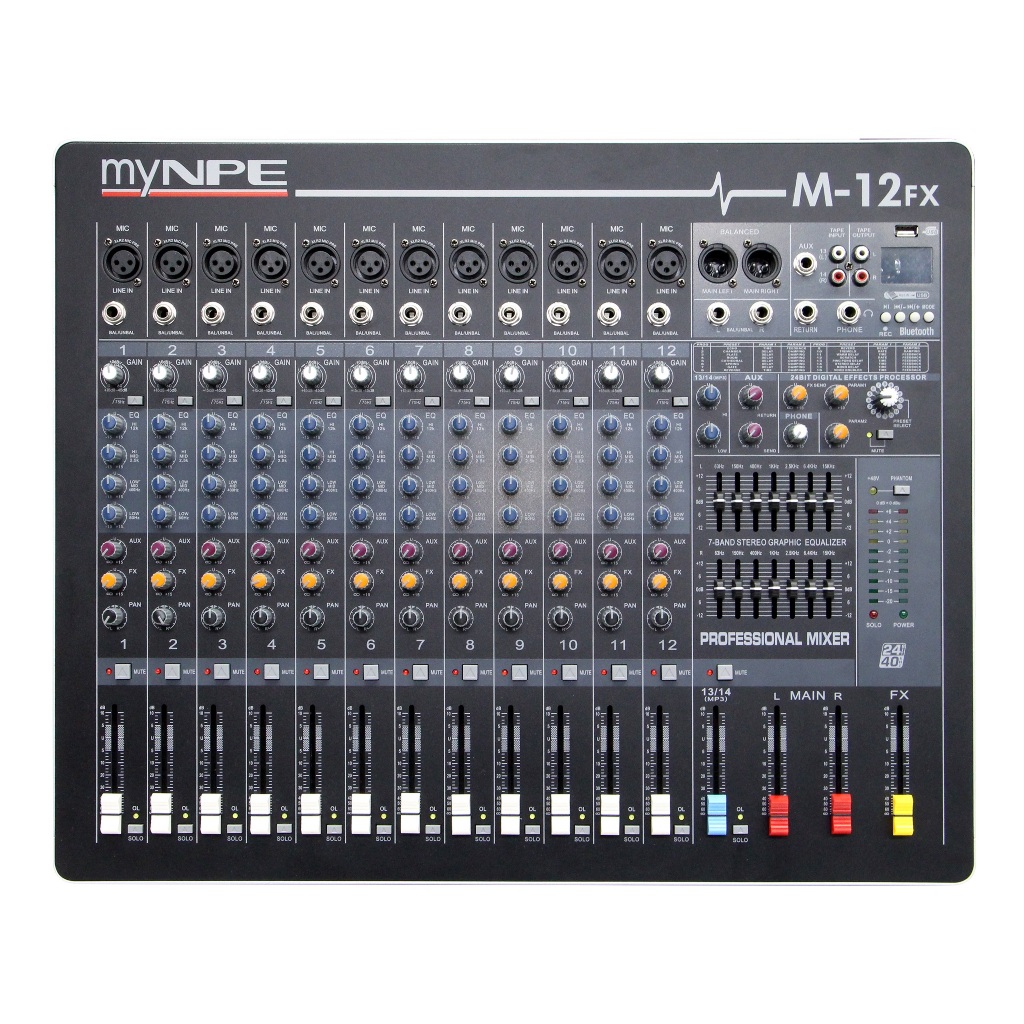 myNPE Stereo Mixer 12mono M-12FX (Bluetooth)