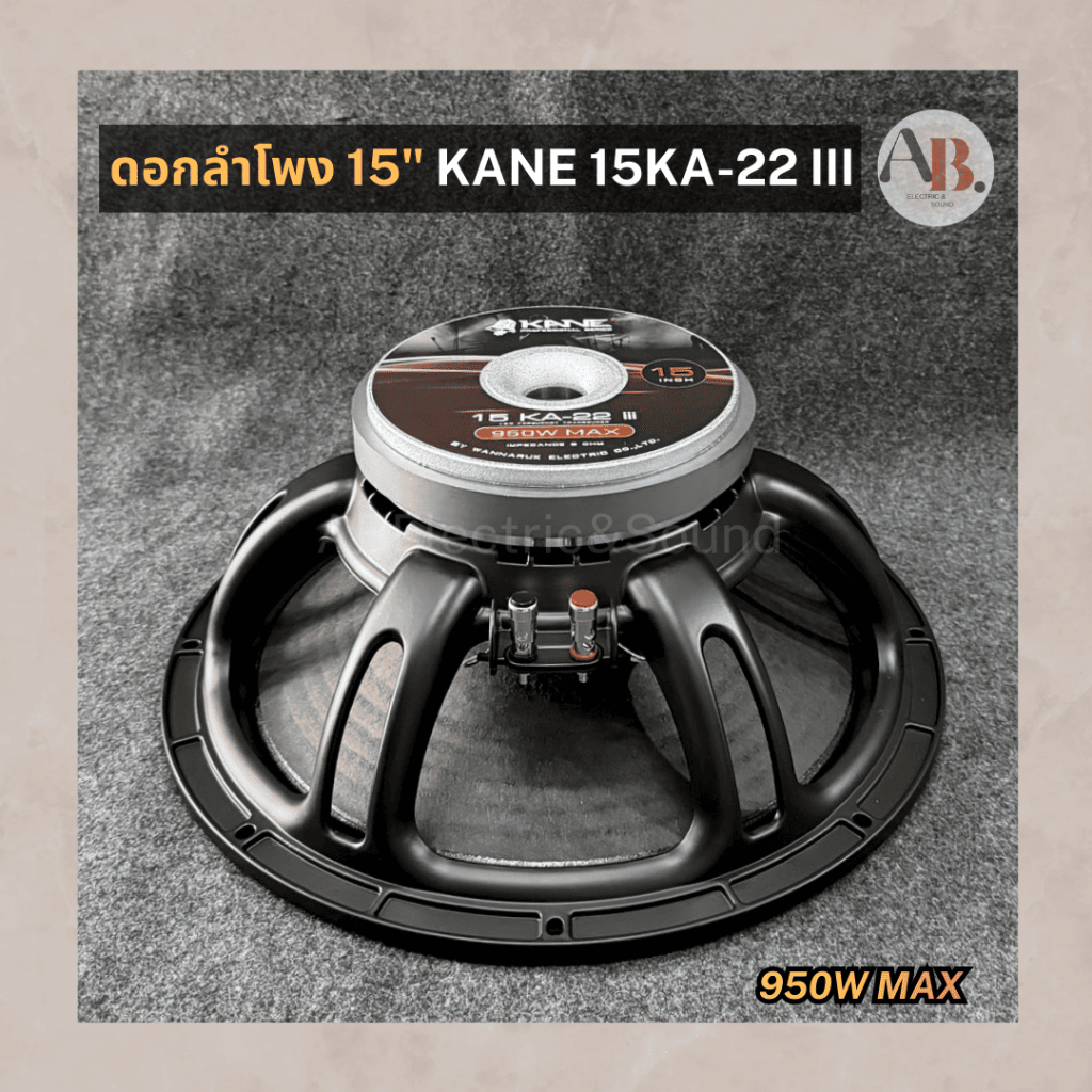 ดอกลำโพง 15" KANE 15KA-22 III ดอกลำโพง15นิ้ว 15KA22 III คาเนะ ดอกลำโพง15KA22 iii เอบีออดิโอ AB Audio