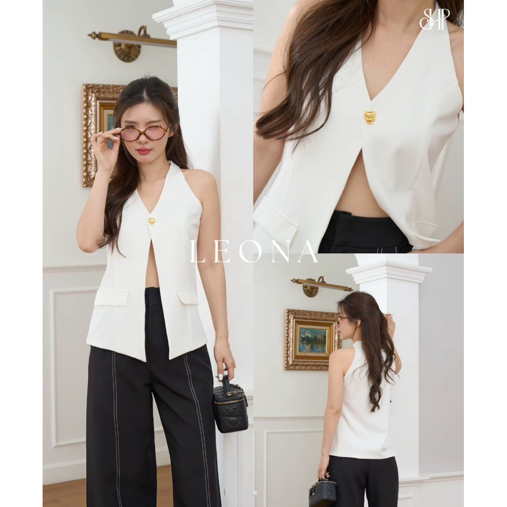 LEONA Top by shpbrand สีขาว Size S