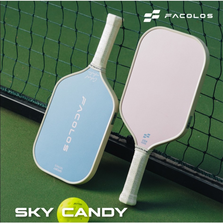 ไม้พิคเคิลบอล(แพค1ไม้)Facolos Colorful Paddle (Single Paddle) with BOX Set มีกล่อง+กริป ภายในกล่อง