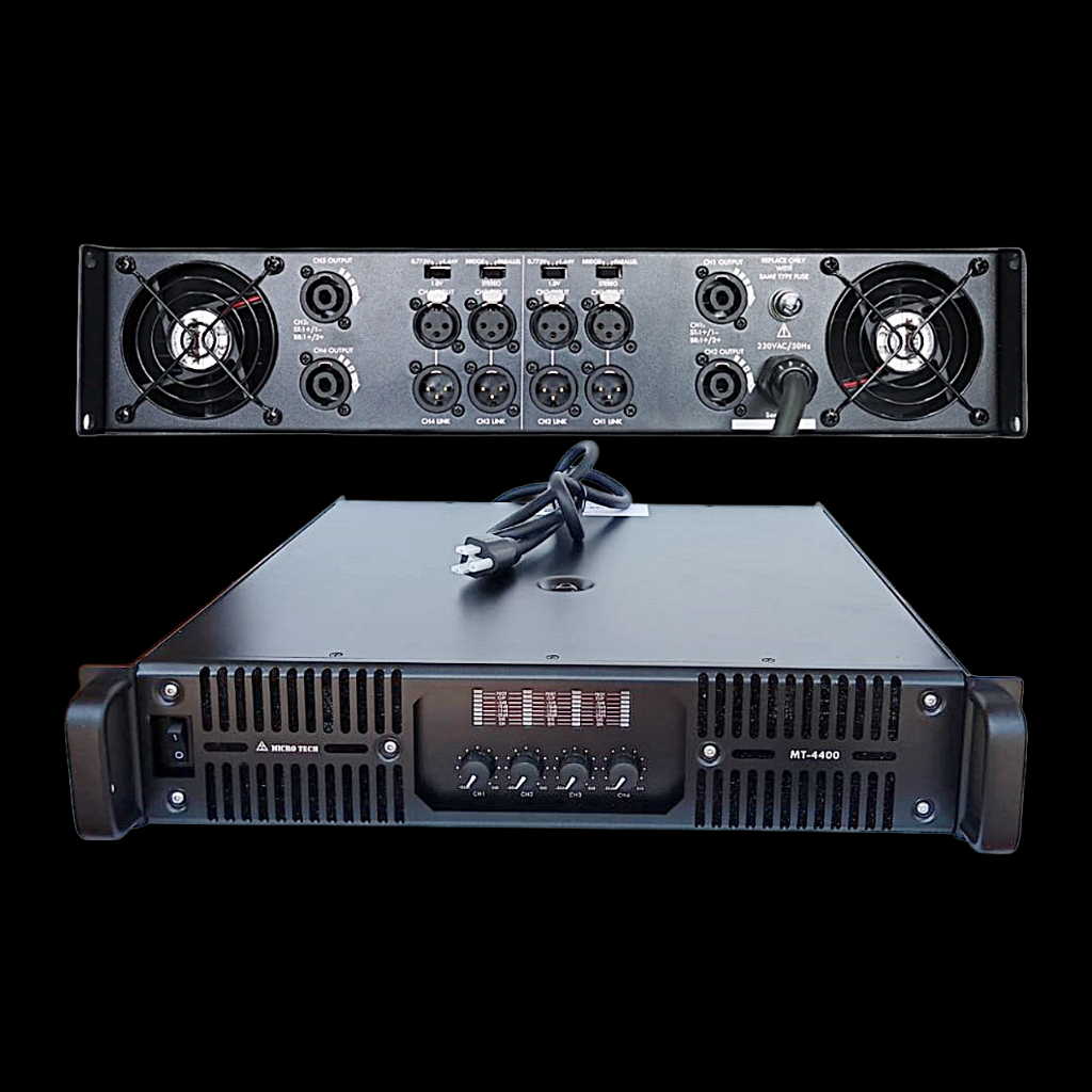 MICROTECH MT 4400 เพาเวอร์แอมป์ 4 แชนแนล กำลังขับ 600 วัตต์ที่ 4 โอห์ม