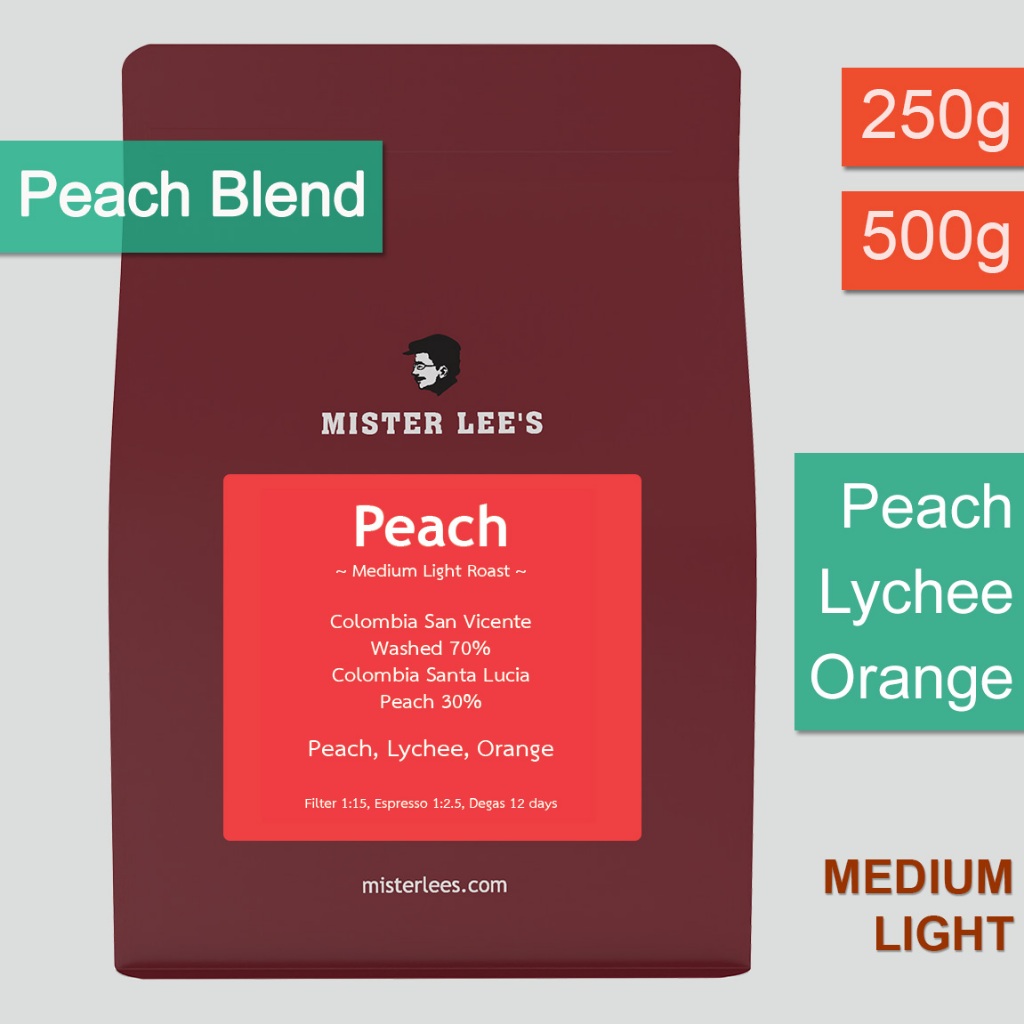 Peach Blend เมล็ดกาแฟคั่วกลางอ่อนพีชเบลนด์
