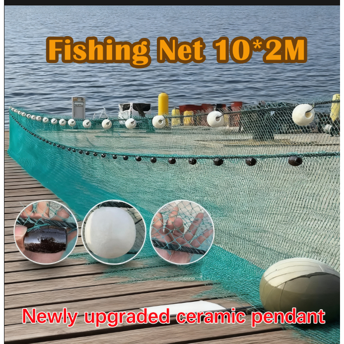 อวนลากปลาในบ่อ 2*10/4*20M อวน ลาก ปลา แบบ สำเร็จ อวนดักปลา อวนลากปลา Fishing Net ตาข่าย 1.4/2.45 ซม.