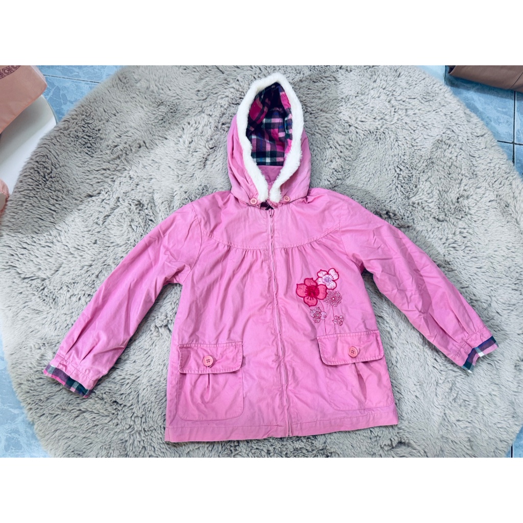 เสื้อกันหนาวเด็ก AIIZ ไซส์ 8 สีชมพู มีฮู้ด (ฮู้ดถอดได้)