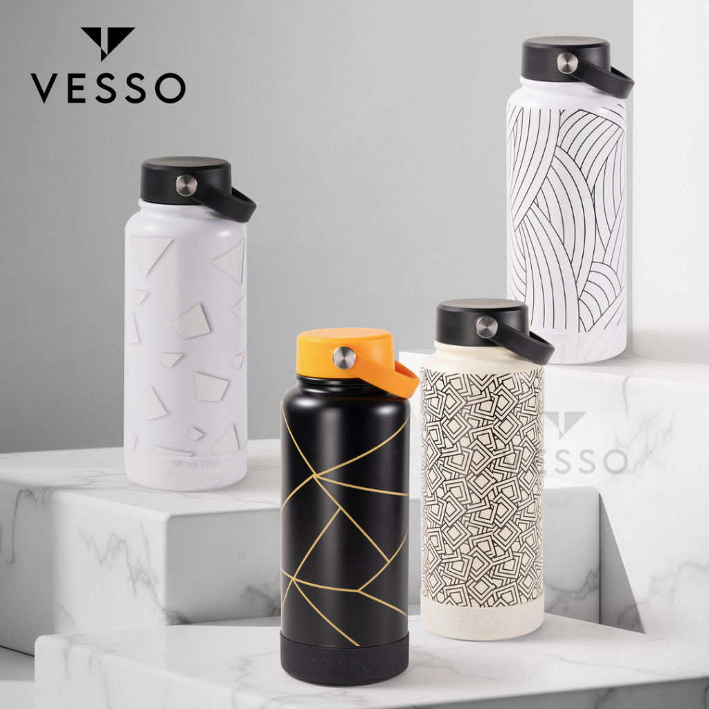 ListonX x VESSO Abstract Motion Tumbler | ขวดน้ำสแตนเลสเก็บอุณหภูมิระดับพรีเมียม ขนาด 1000ml | เก็บความร้อน–เย็นยาวนาน