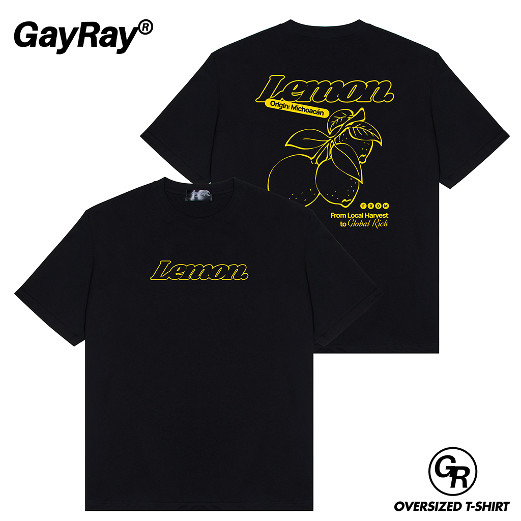 GayRay ⎰lemon⎱ เสื้อยืดโอเวอร์ไซส์ Cotton 100% นุ่่ม ใส่สบาย