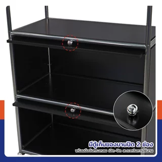 ตู้เก็บของเหล็ก อเนกประสงค์ 4 ชั้น 36x68x100 ซม. พร้อมบานปิด ชั้นวางของสำหรับบ้าน คอนโด